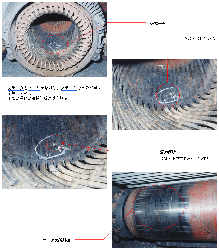 軸受焼損事例 株式会社明西エンジニアリング 電動機 モータ 発電機の保守点検整備 高圧電動機の絶縁診断試験 軸受診断試験